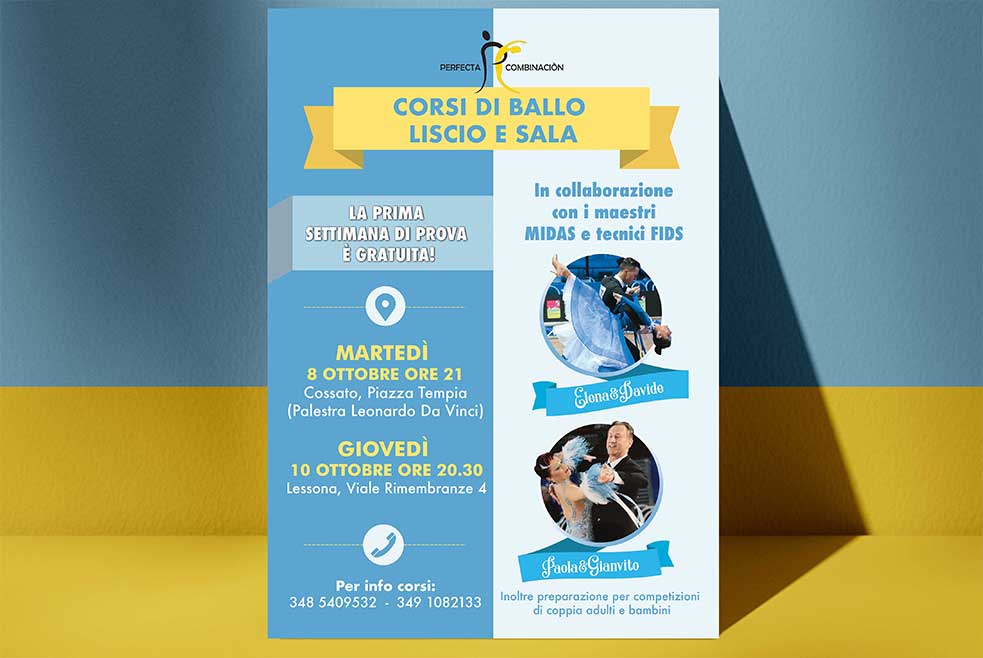 volantino scuola di danza liscio corsi ballo palestra