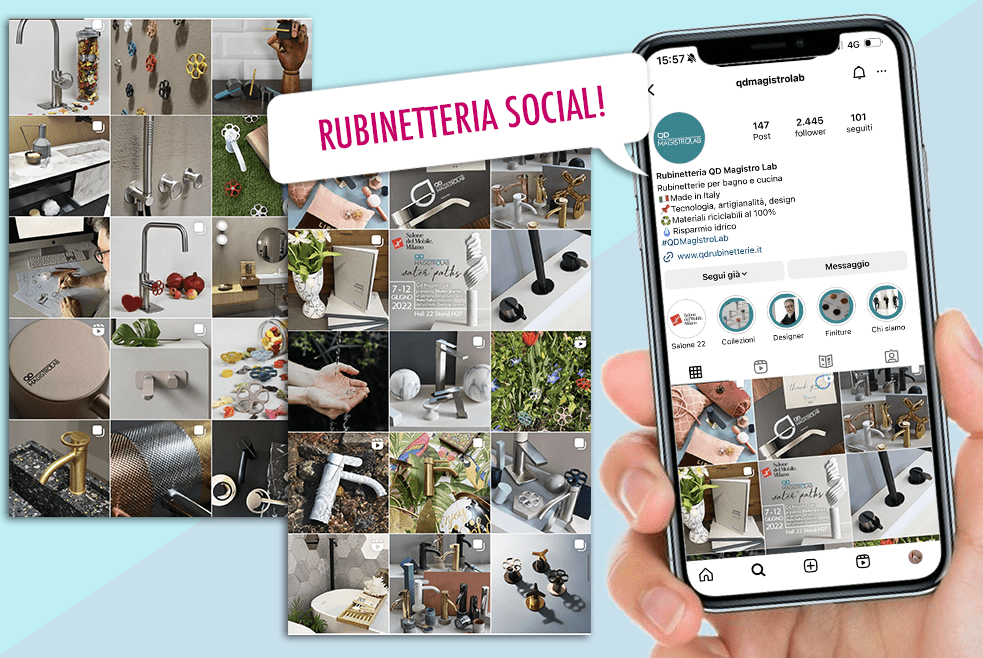 qd magistro lab rubinetteria bagno e cucina social media marketing agenzia creativa freelance design italia