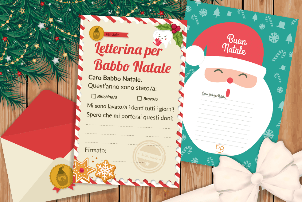 comunicazione social natalizia studio dentistico bambini novara dottorsorridenti lettera di babbo natale personalizzata grafica stampa