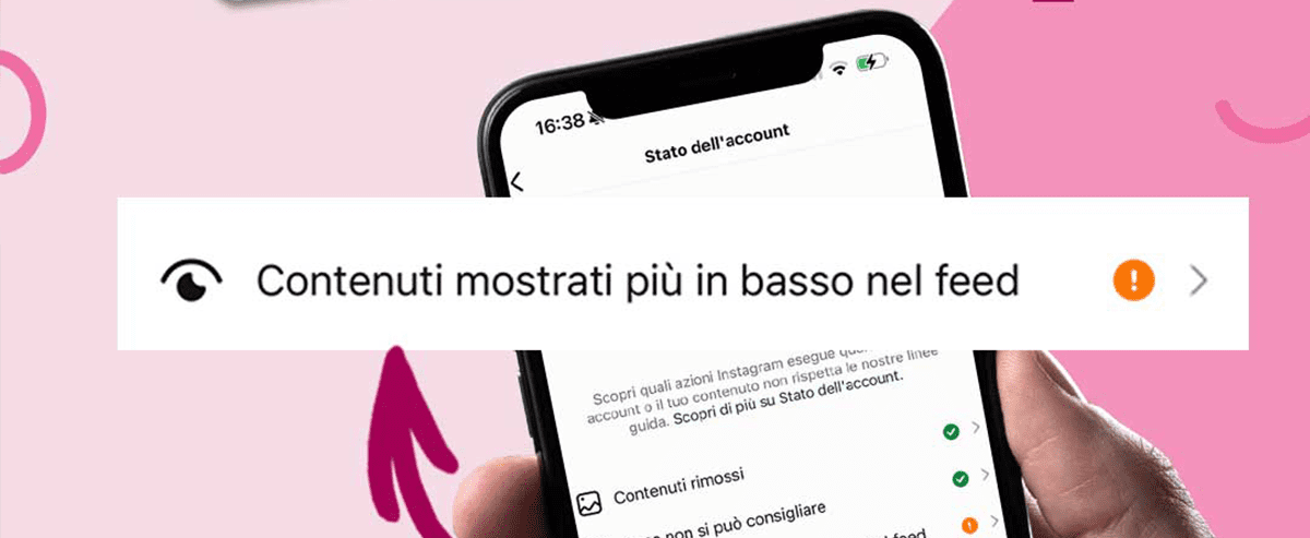 Cosa fare per la notifica Instagram "il tuo contenuto è stato mostrato più in basso nel feed"