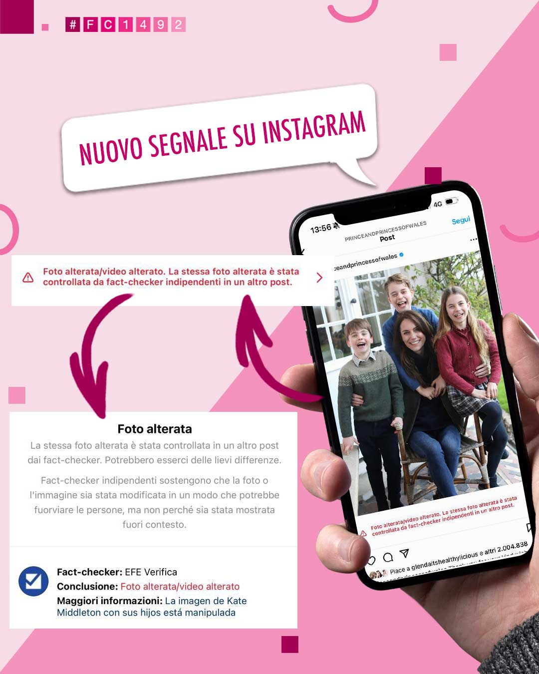 nuovo segnale instagram foto editata kate middleton